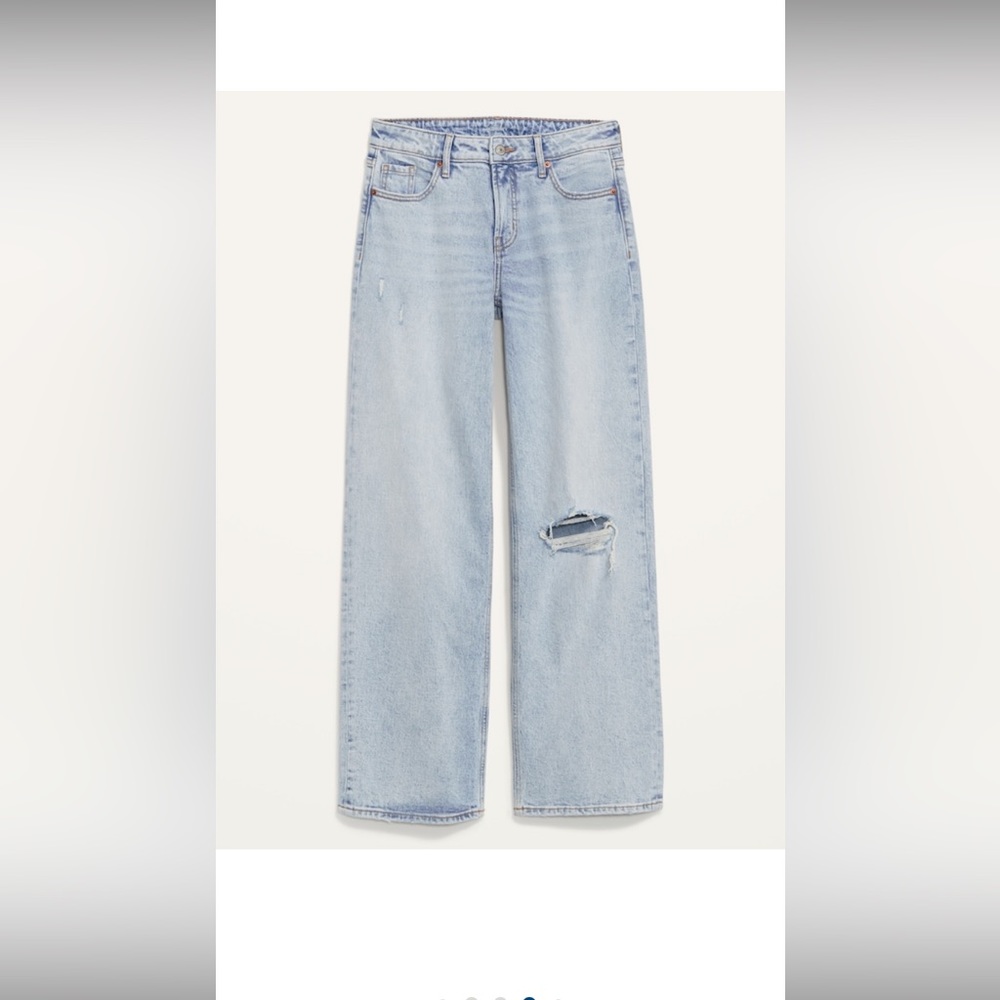 Old Navy Jeans, 14 Long Wide Leg, Distressed